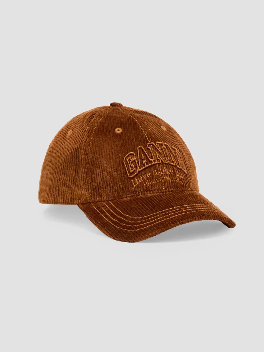 Corduroy Logo Cap by GANNI