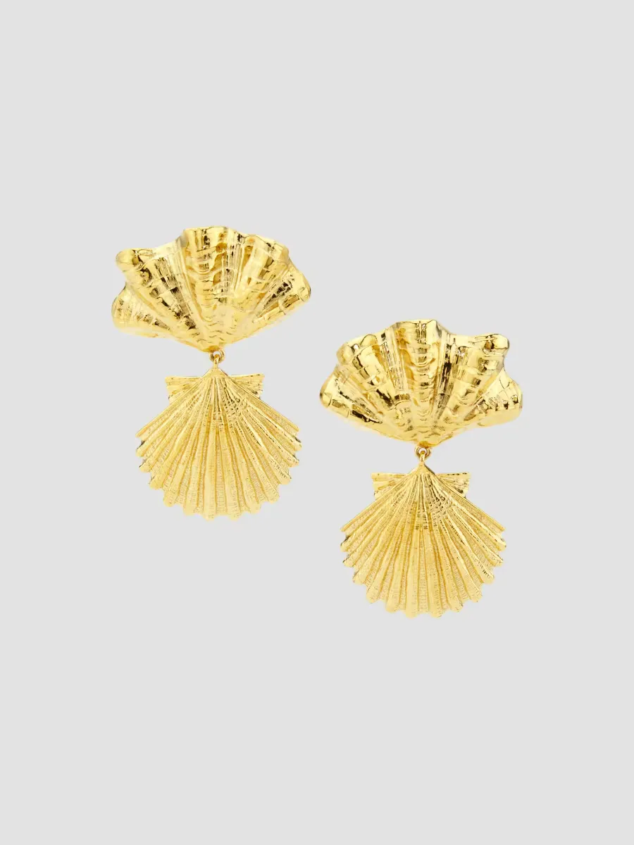 Goldtone Seashell Drop Earrings