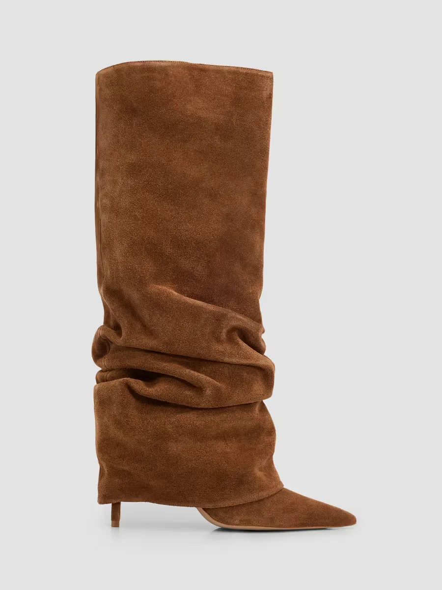 Mikki Up Cloak 75MM Suede Slouch Boots
