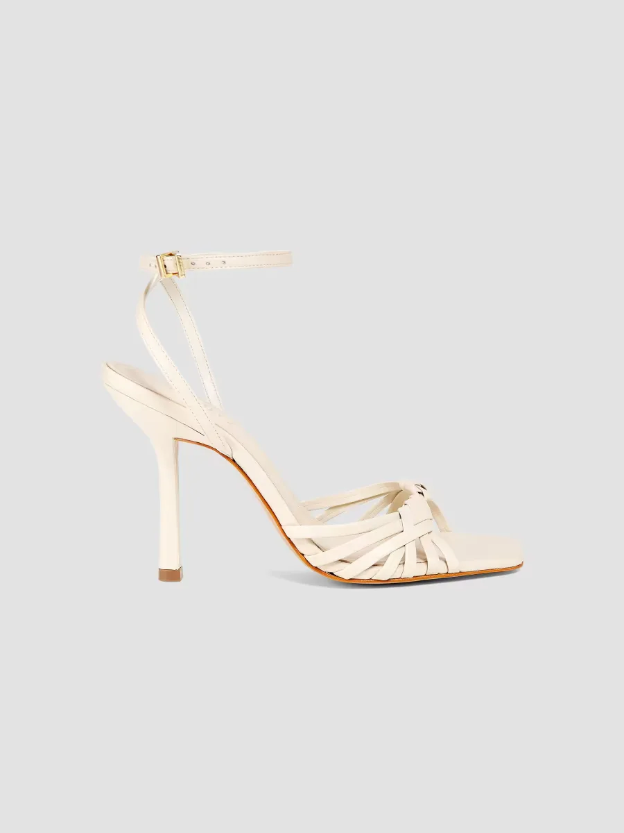 Tara 110MM Crisscross Leather Stiletto Sandals
