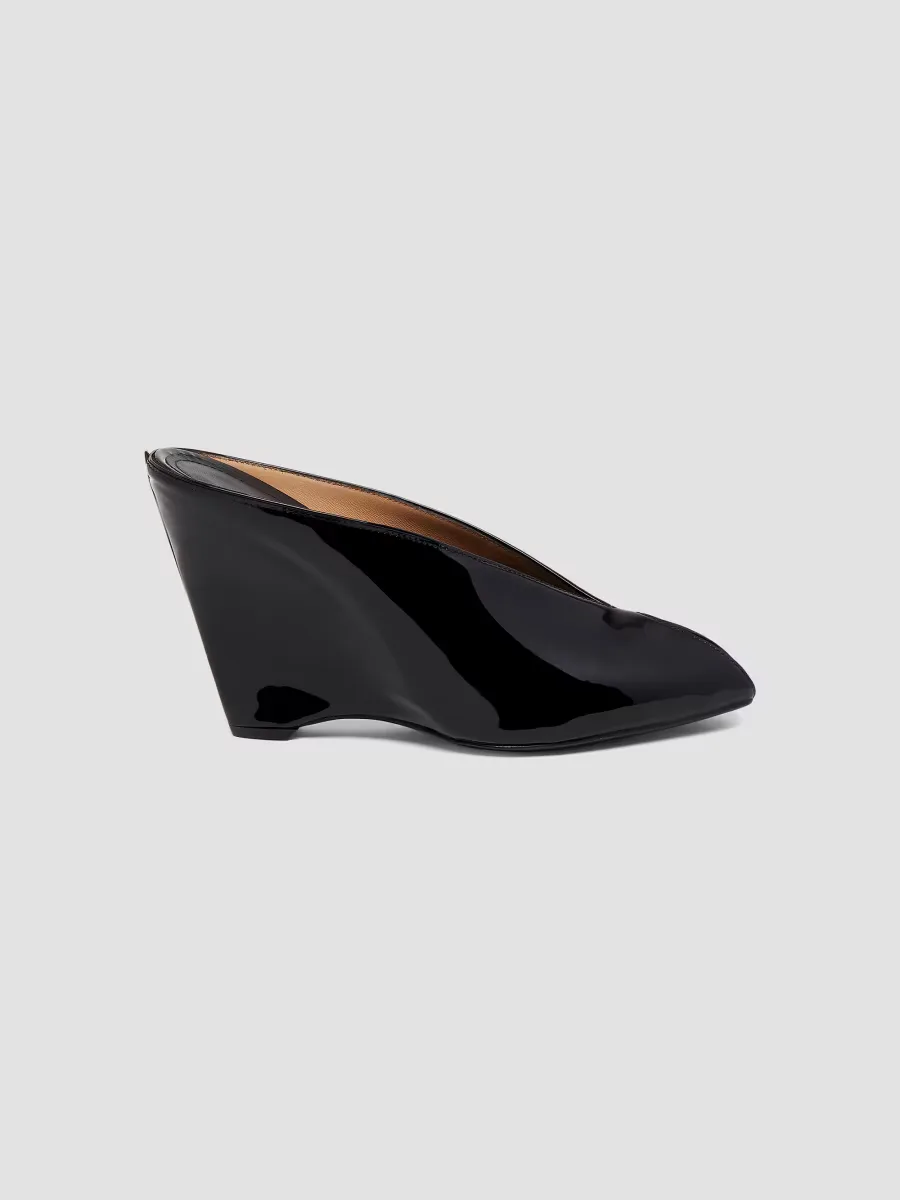 Alicia 95MM Patent Leather Wedge Mules