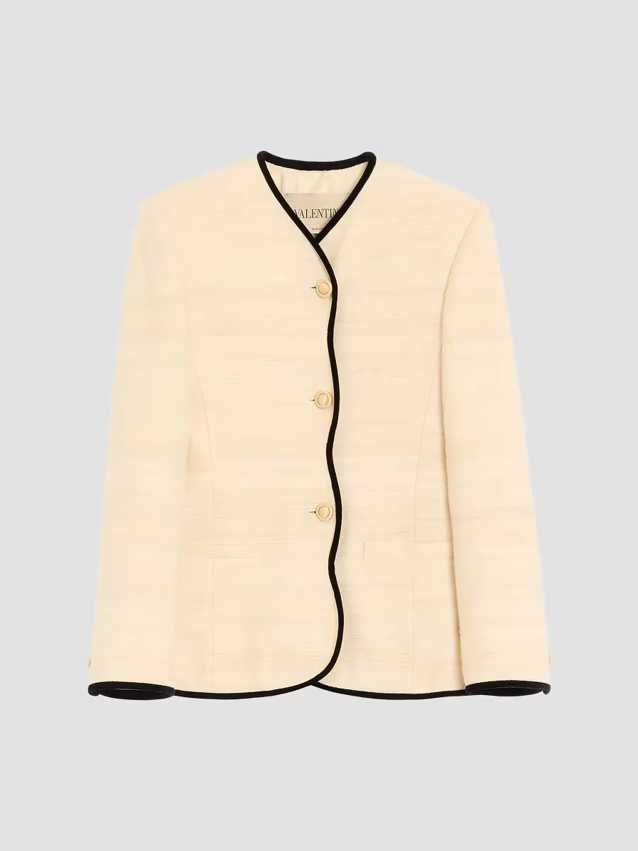 Jacket in Silk Linen Canvas by Valentino