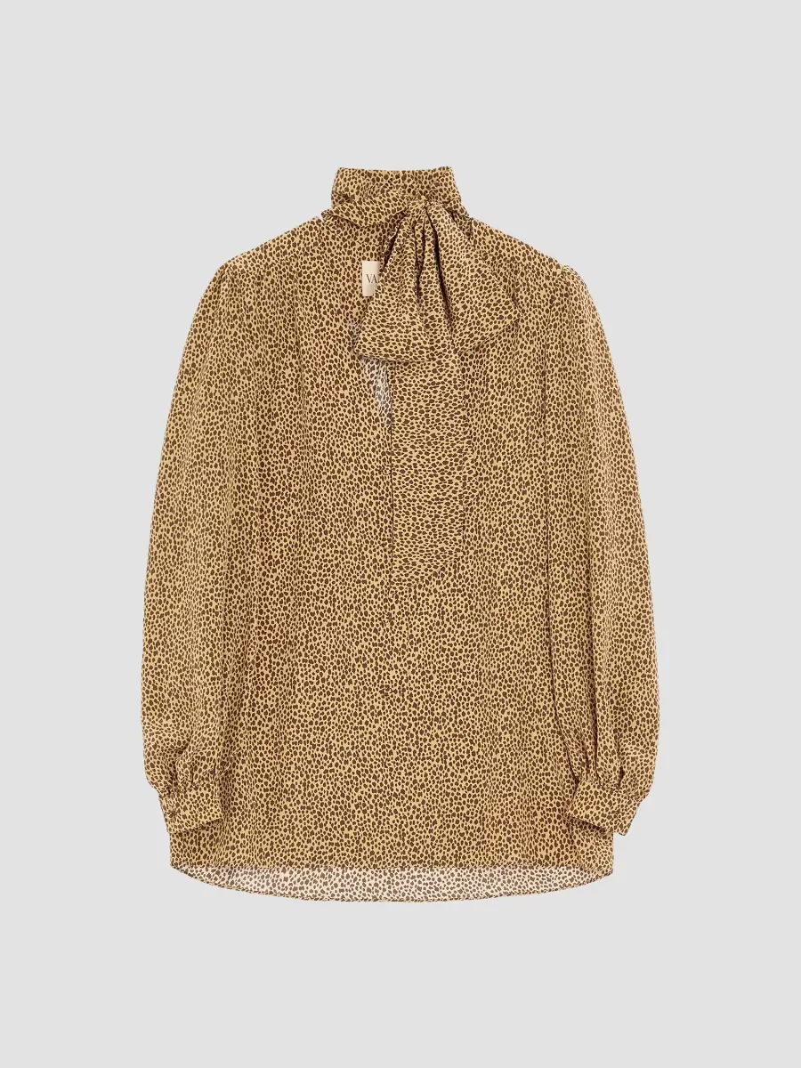 Crepe De Chine Shirt with Micromacula Print