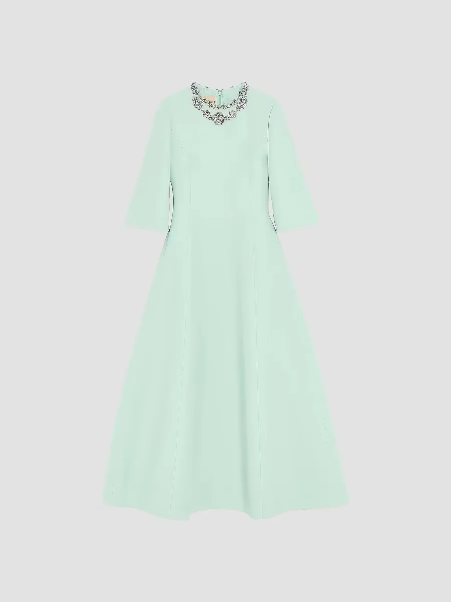 Crepe Couture Embroidered Mini Dress