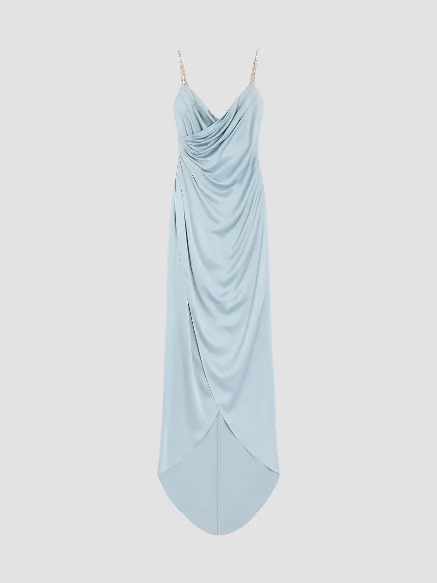 Long Dress in Embroidered Cady Satin by Valentino