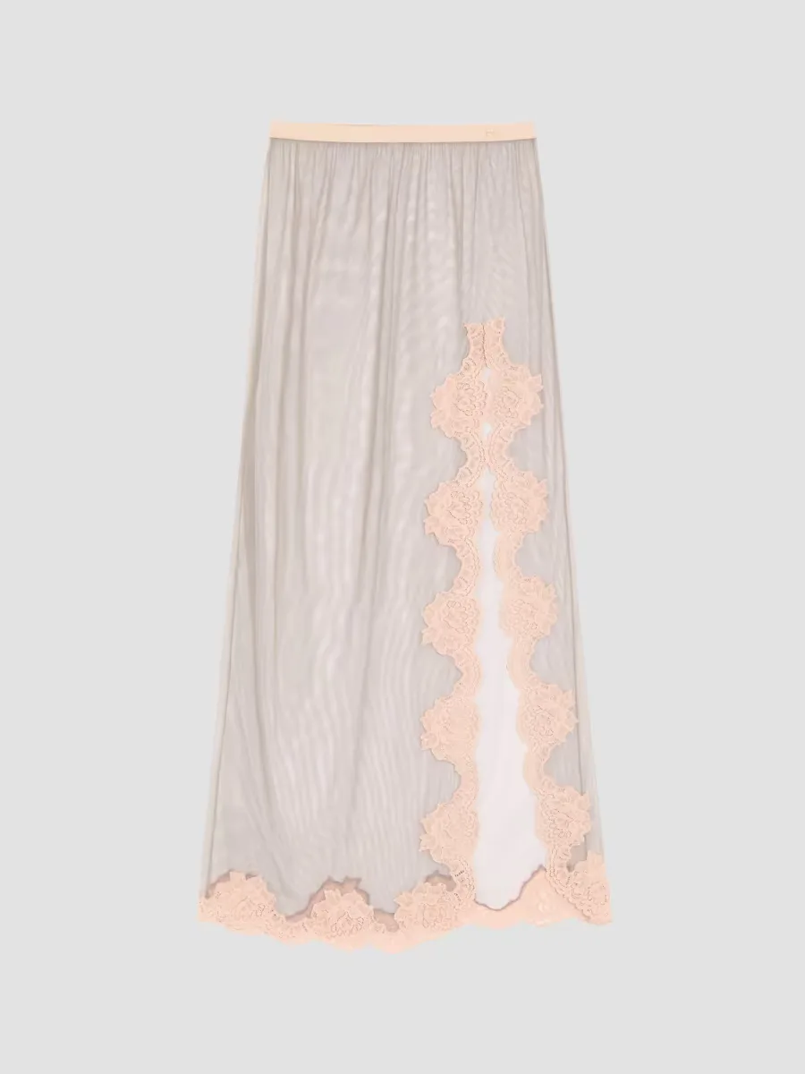 Long Skirt in Sheer Tulle by Valentino