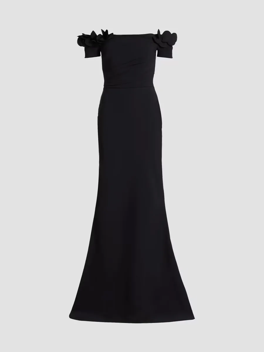 Yiana Floral Appliqu Gown