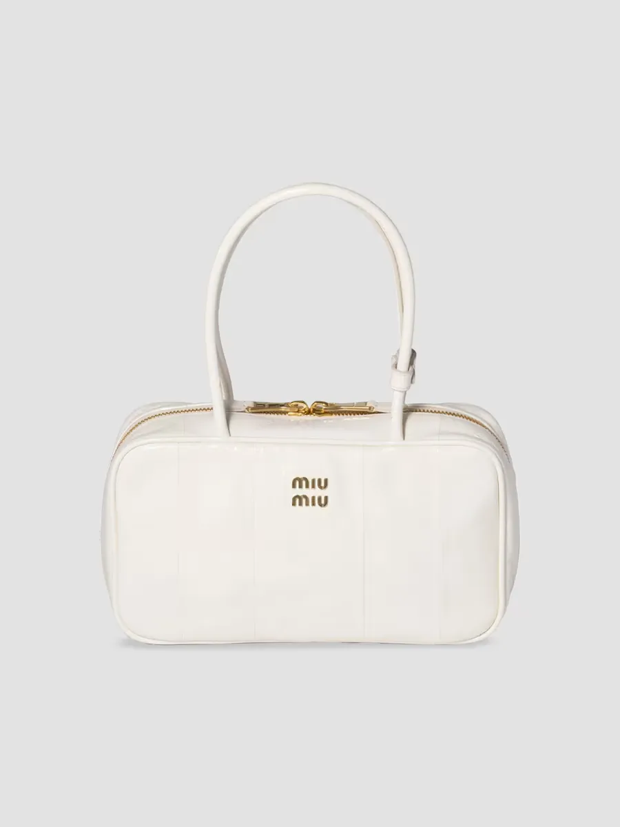 Beau Ayers Leather Top Handle Bag by Miu Miu