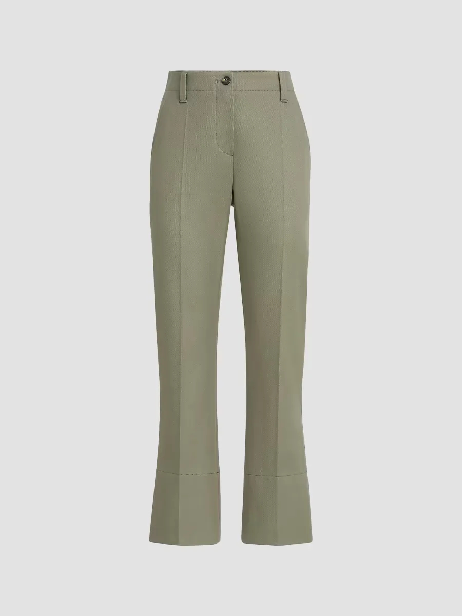 Stretch Cotton Cover Kickflare Cigarette Trousers by Brunello Cucinelli