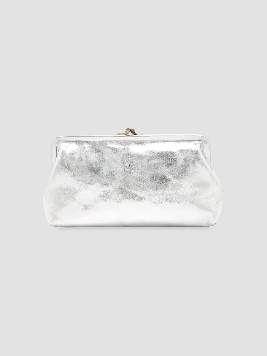 Metallic Leather Clutch