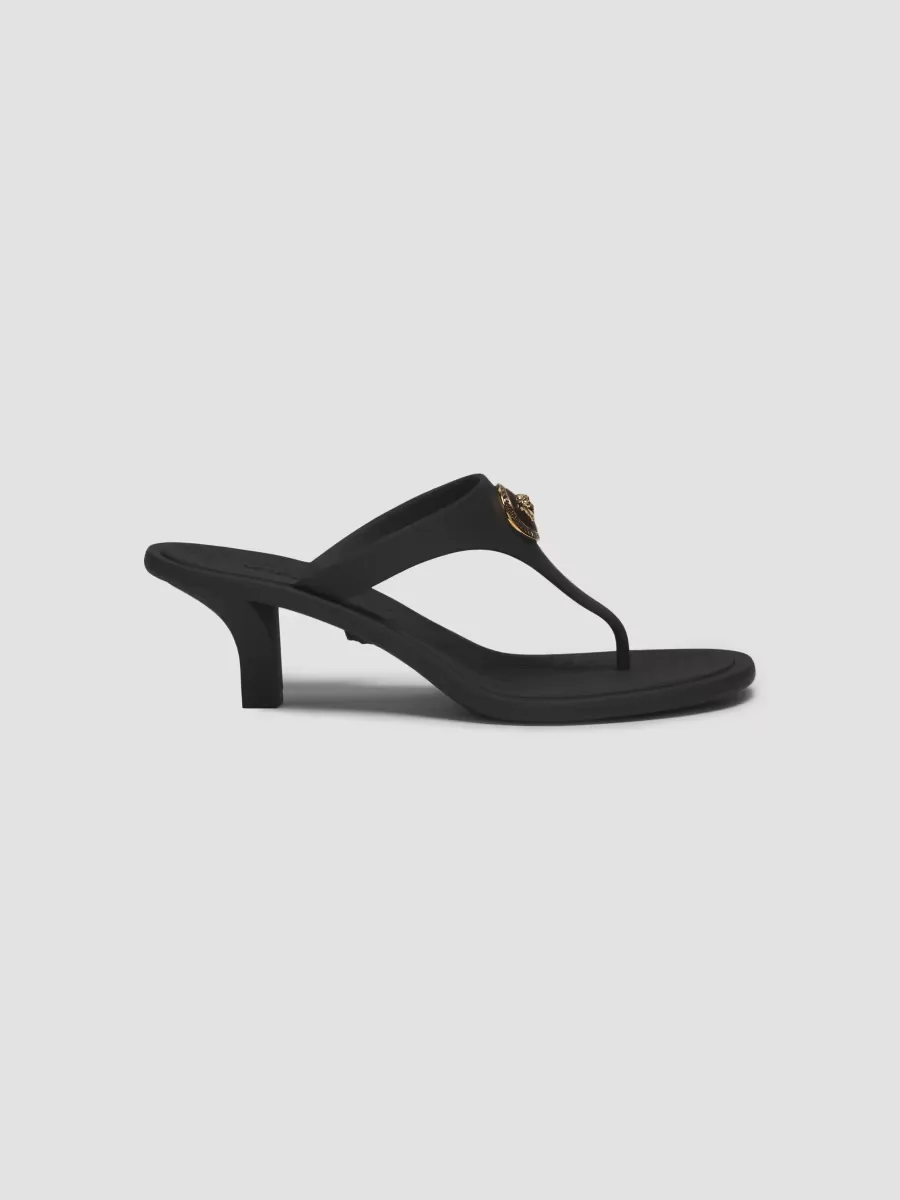 55MM Medusa Baroque Kitten-Heel Sandals by Versace
