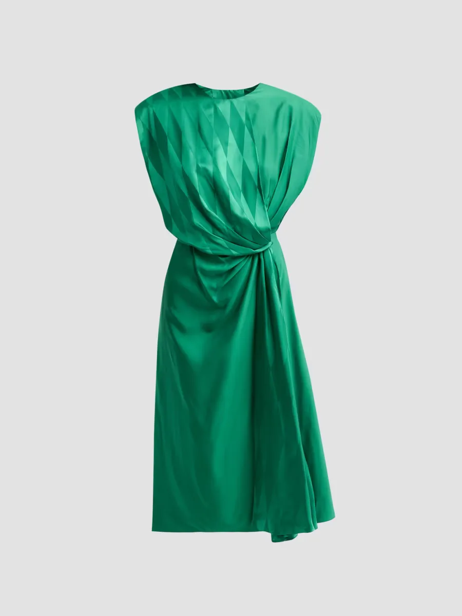 Silk-Blend Draped Midi Dress by Versace