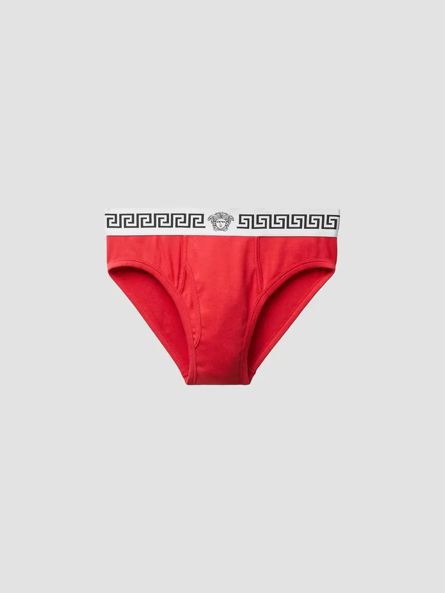 La Greca Medusa Stretch-Cotton Brief by Versace