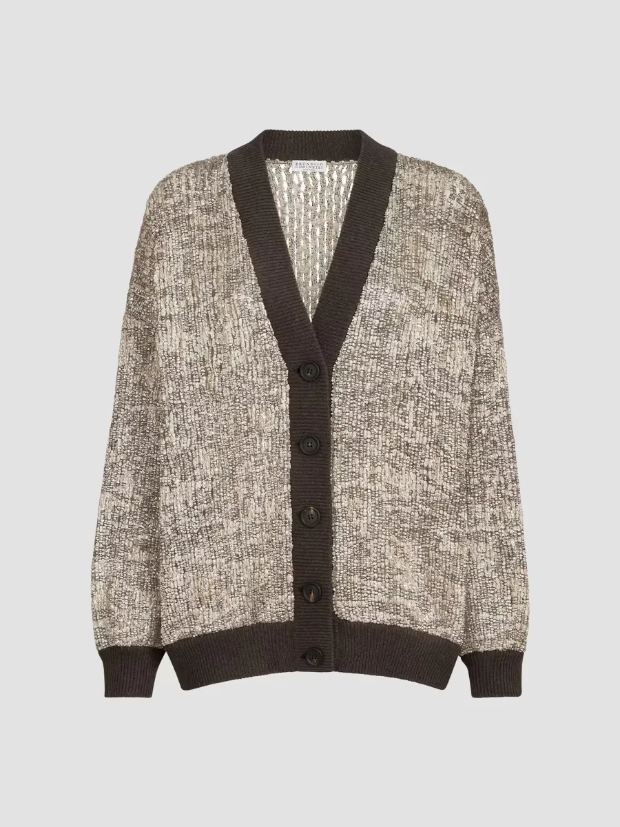 Dazzling Craquel Embroidery Cardigan by Brunello Cucinelli