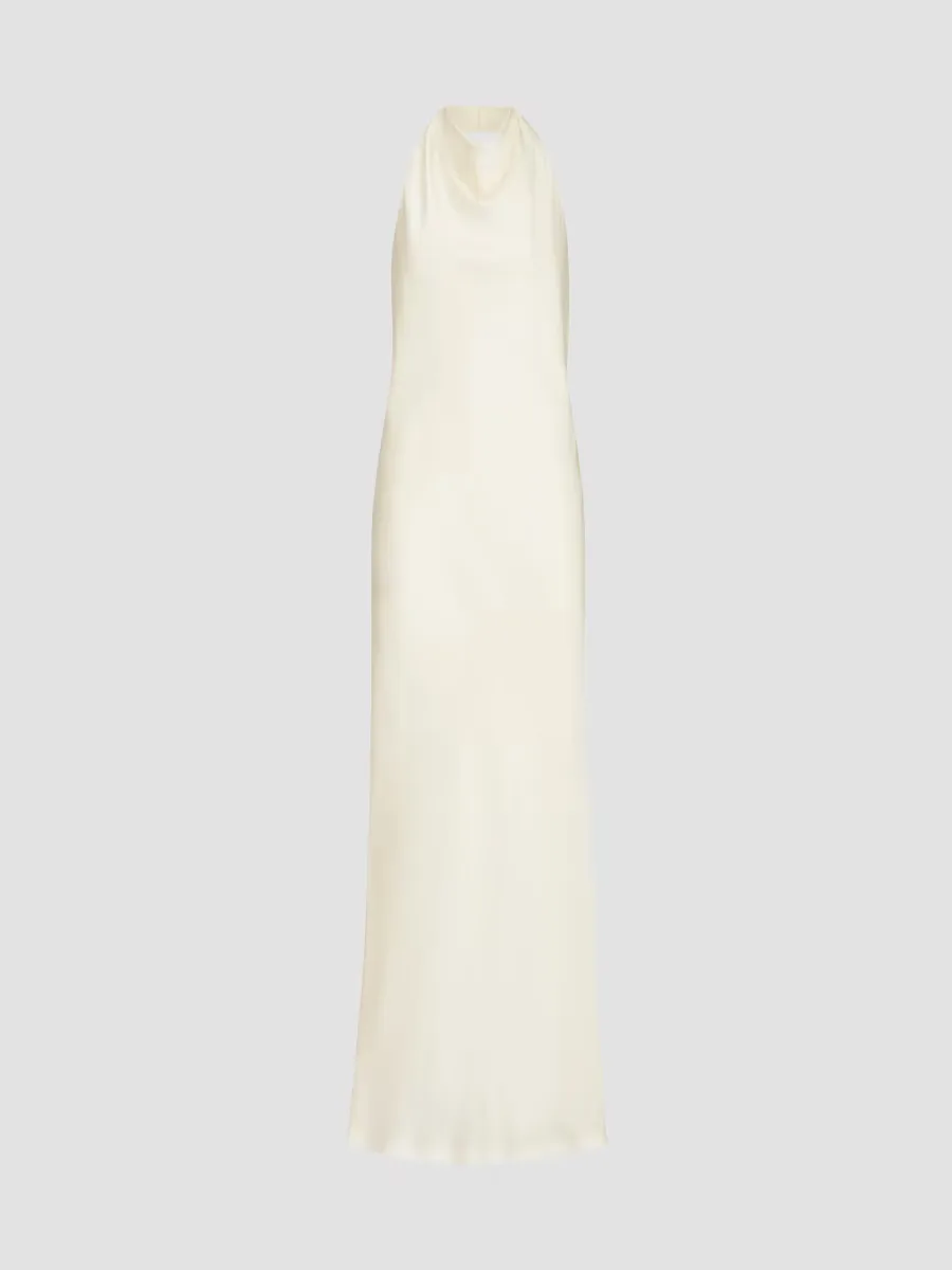Silk Satin Halterneck Dress by Brunello Cucinelli