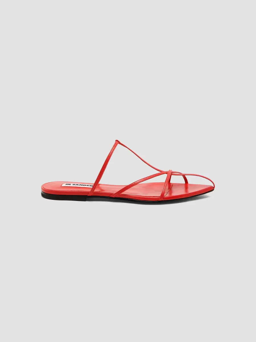 Strappy Leather Flats by Jil Sander