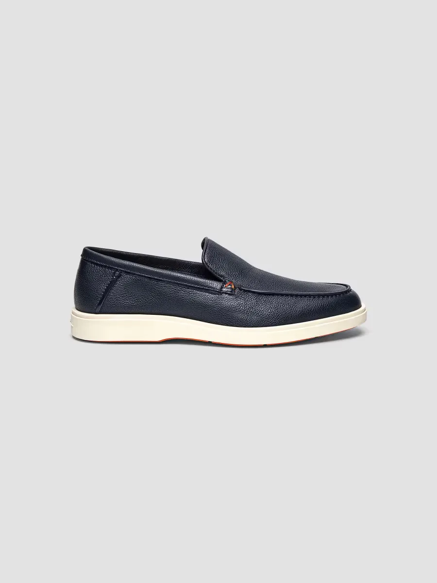 Detroit Tumbled Leather Loafers by Santoni