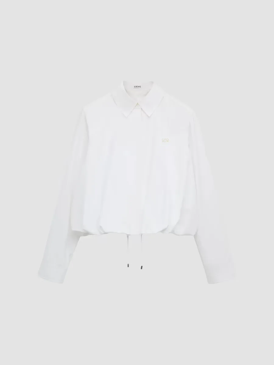 Cotton-Poplin Drawstring Shirt by LOEWE
