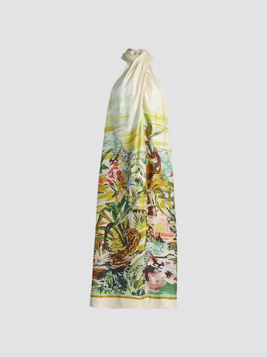 Jungle Boogie Silk Halterneck Dress by ALMAIS