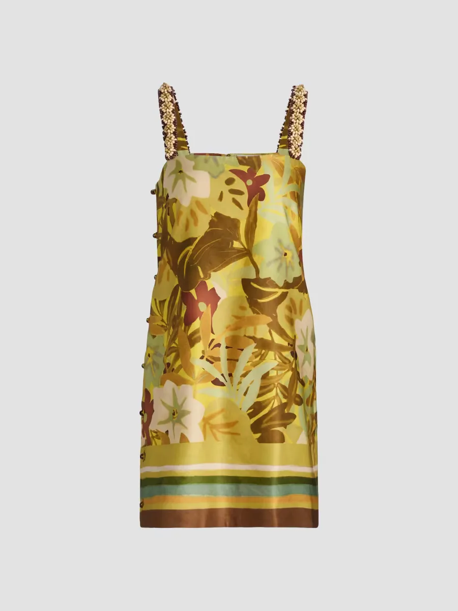 Maxi Linen Beaded Minidress by ALMAIS