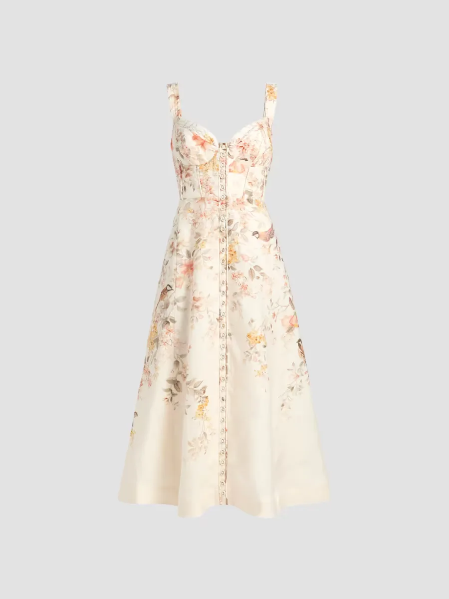 Kindred Spirit Luna Linen Picnic Midi-Dress