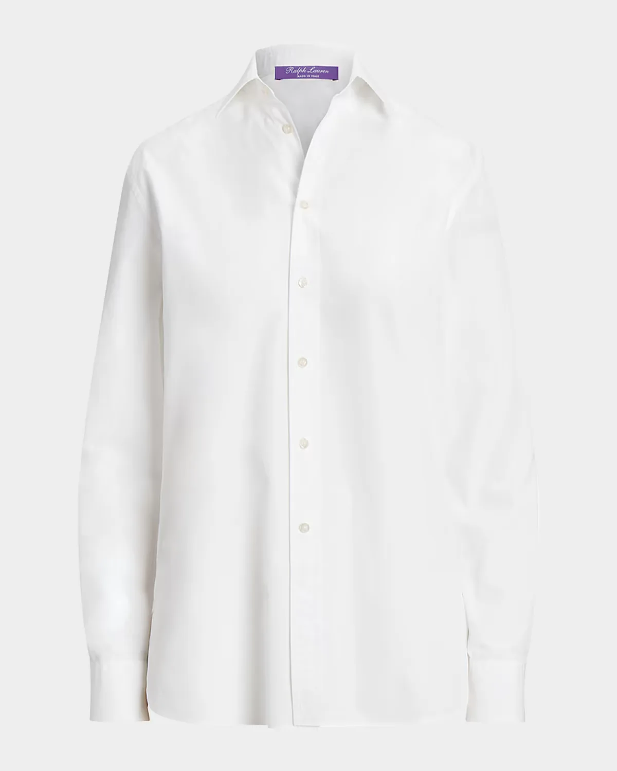High-Low Cotton Boyfriend Blouse by Ralph Lauren