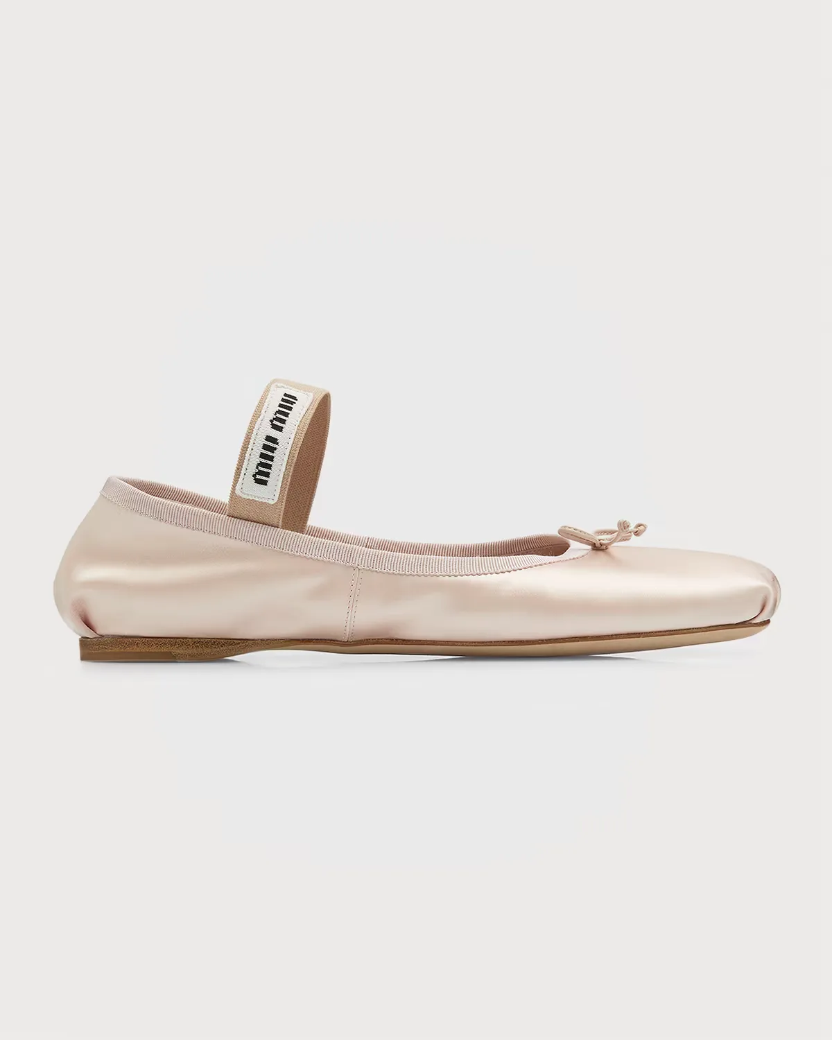 Satin Bow Ballerina Flats by Miu Miu
