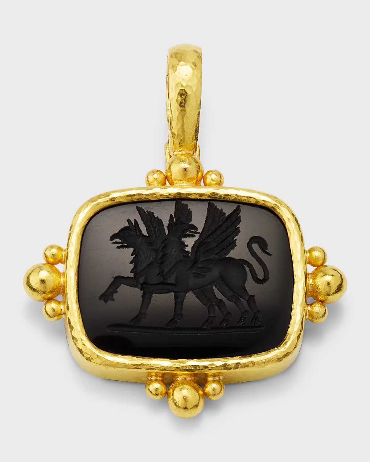 19k Griffin Onyx Pendant by Elizabeth Locke