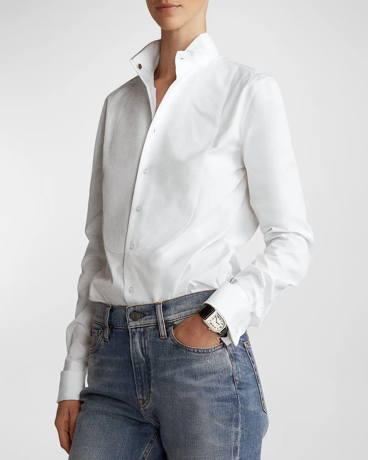 Wing-Tip Collar Bib-Front Formal Shirt by Ralph Lauren