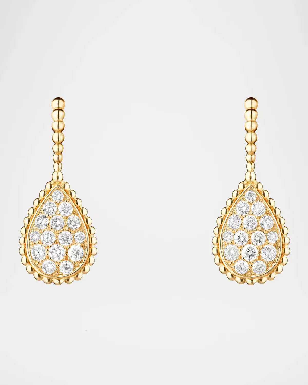 Serpent Bohme 18K Yellow Gold Diamond Sleeper Drop Earrings by Boucheron