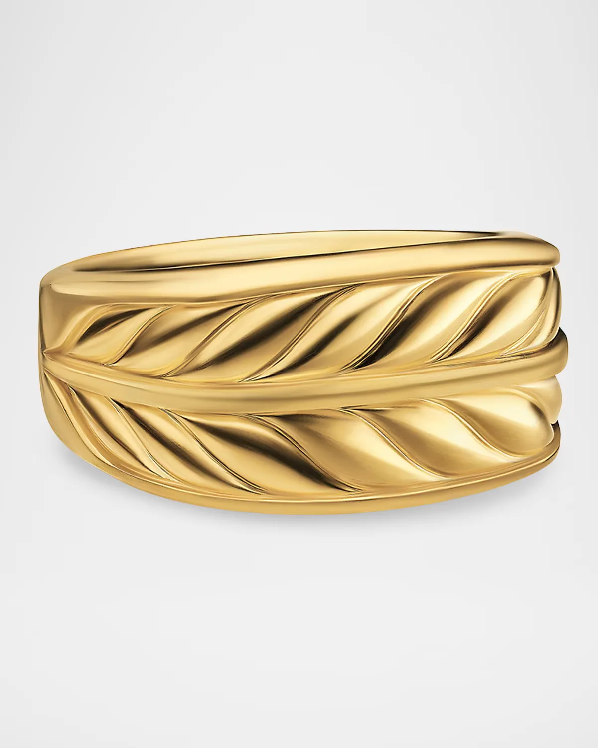 Chevron Band Ring in 18K Yellow Gold, 12.5mm by David Yurman
