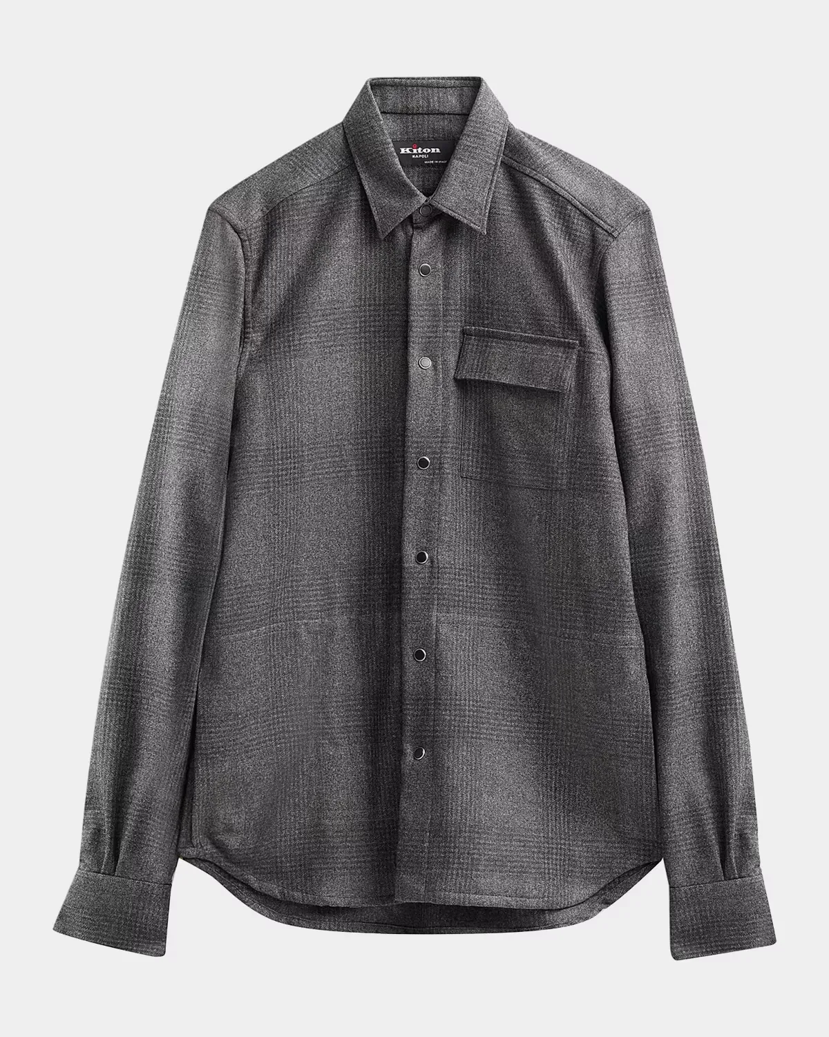 Buba Plaid Wool-Cotton-Cashmere Shirt by Kiton