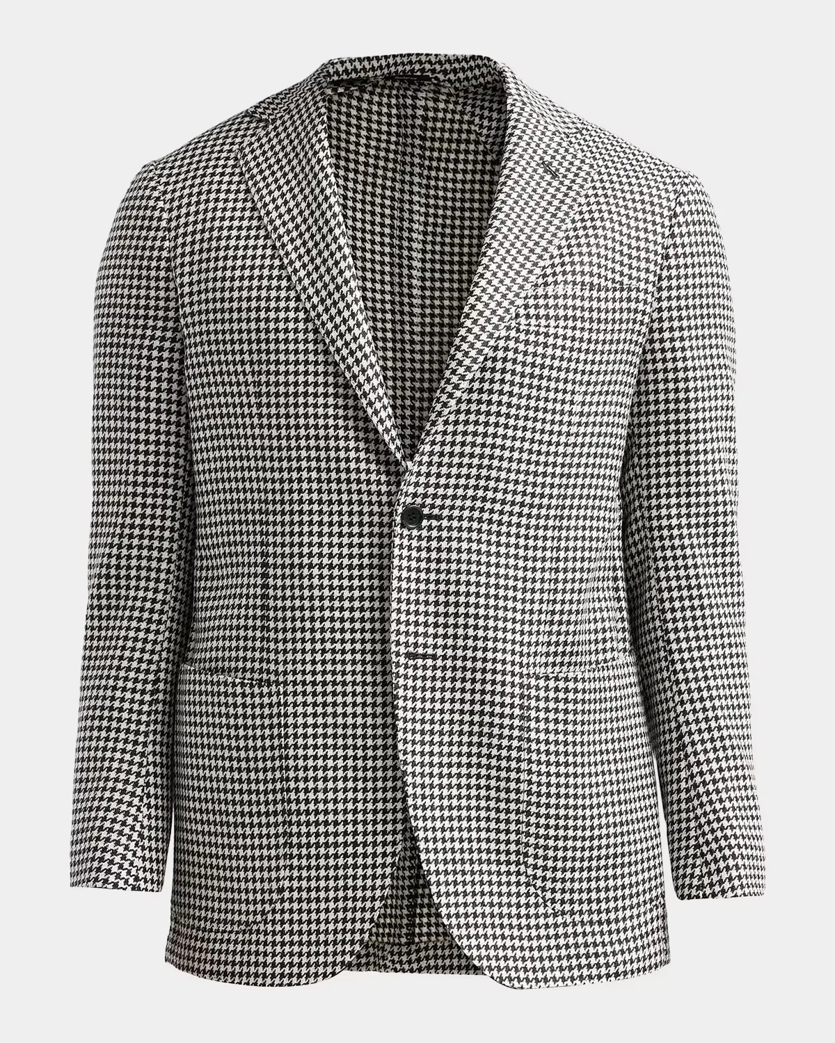 Houndstooth Wool-Alpaca-Silk Sport Coat by Kiton