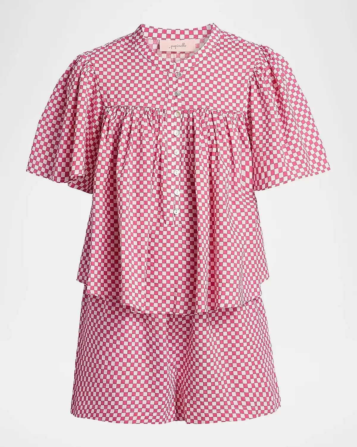 Anais Gathered Boxer Pajamas by Papinelle