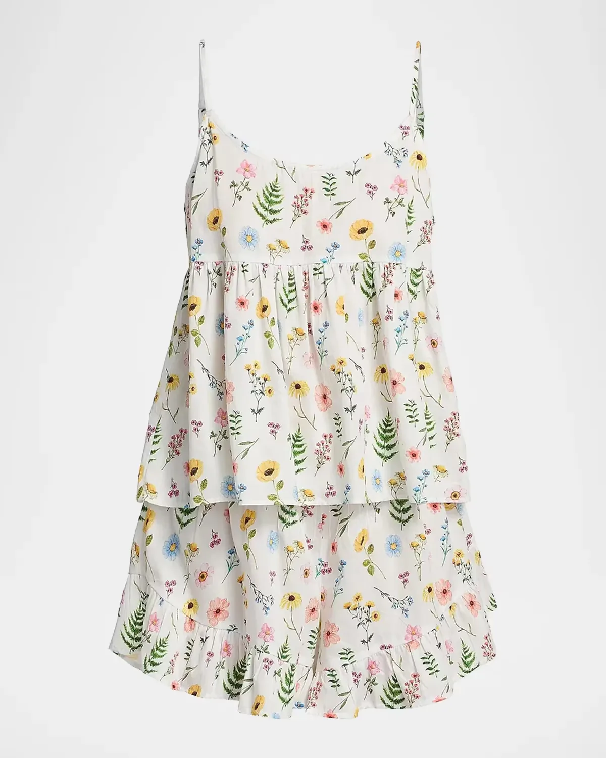 Elodie Wildfloral Cotton Cami & Boxer Pajamas by Papinelle