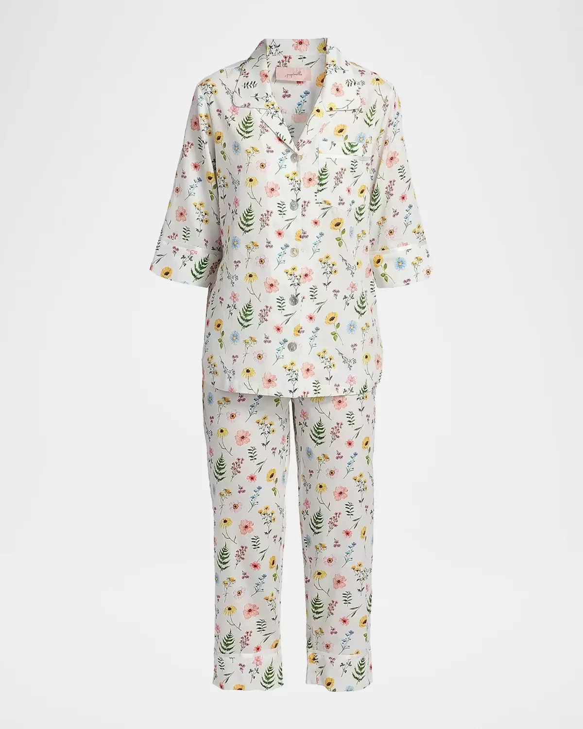 Elodie Wildflower Cotton Crop Pajamas by Papinelle