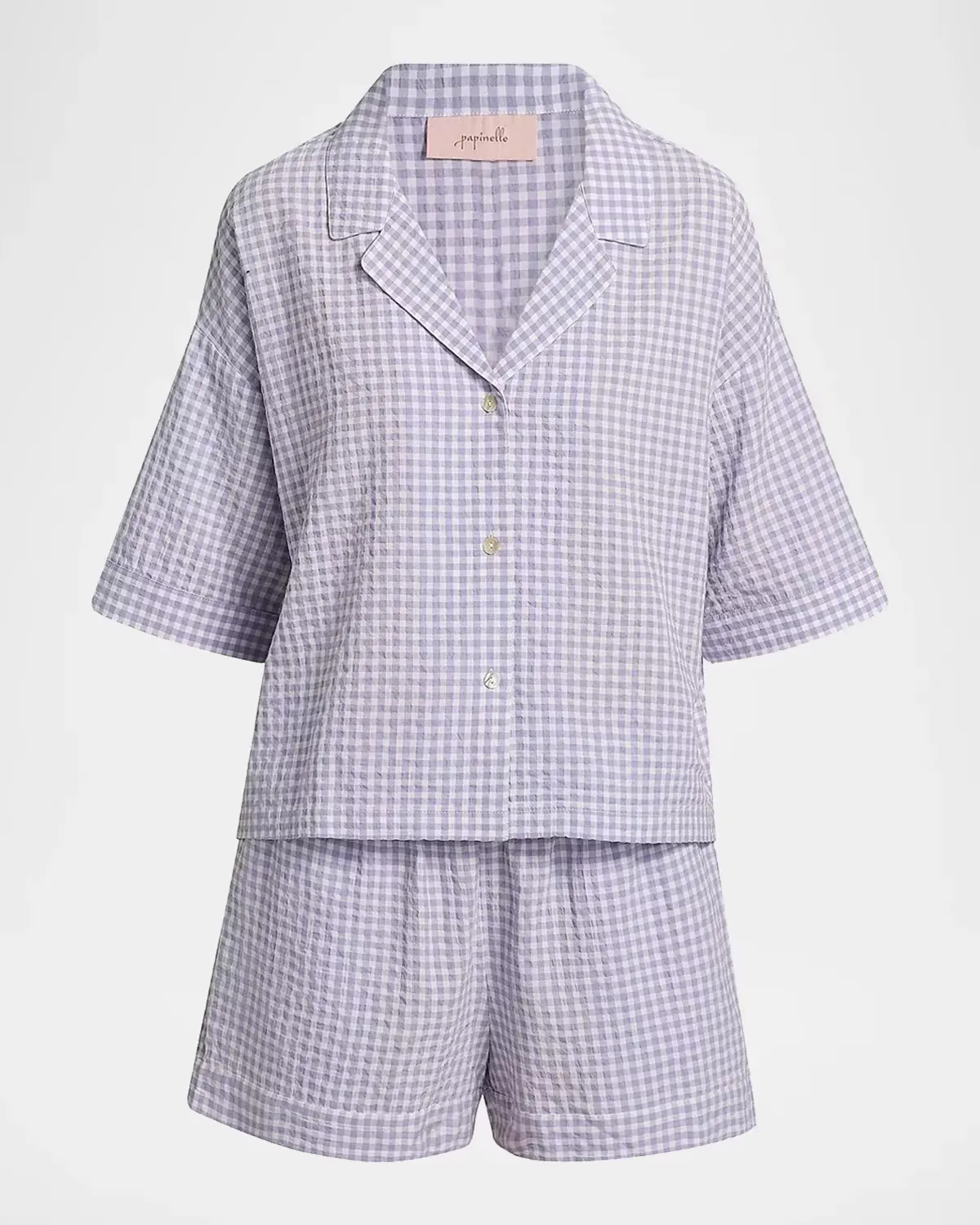 Seersucker Gingham Boxer Pajamas by Papinelle