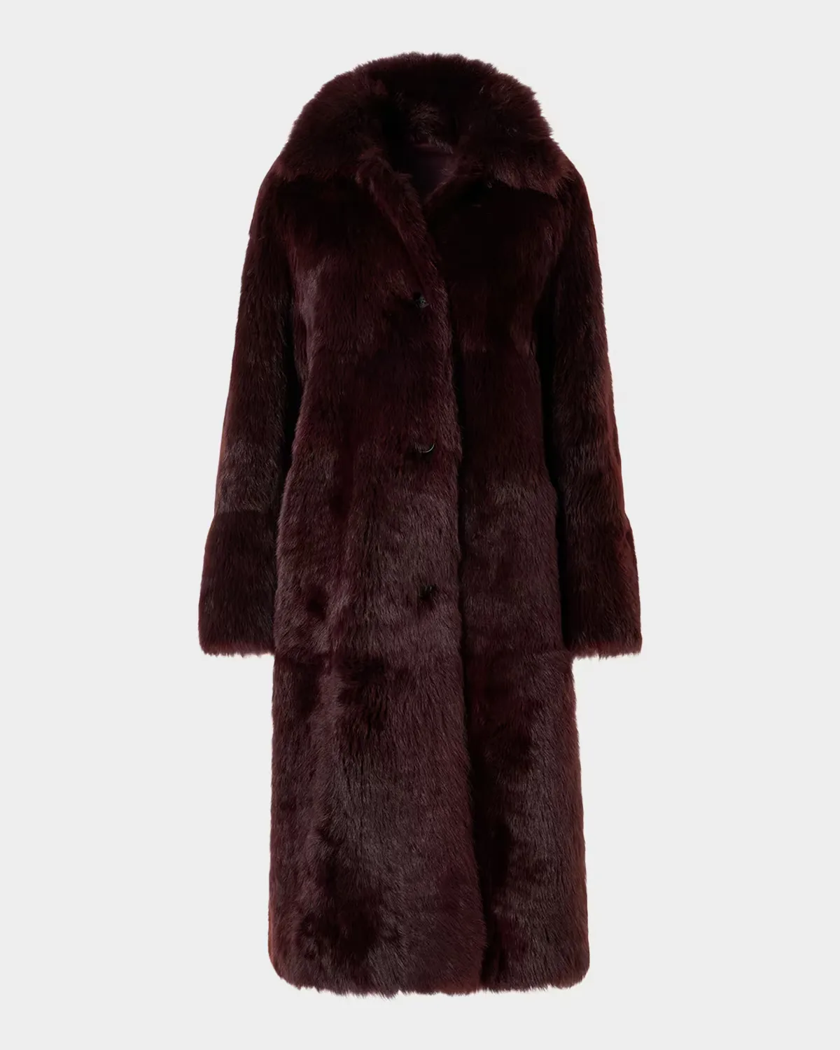 Lamb Shearling Reversible Long Coat by Akris