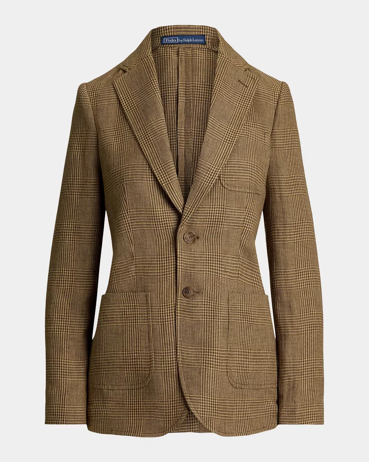 Single-Breasted Glen Plaid Linen Blazer by Polo Ralph Lauren