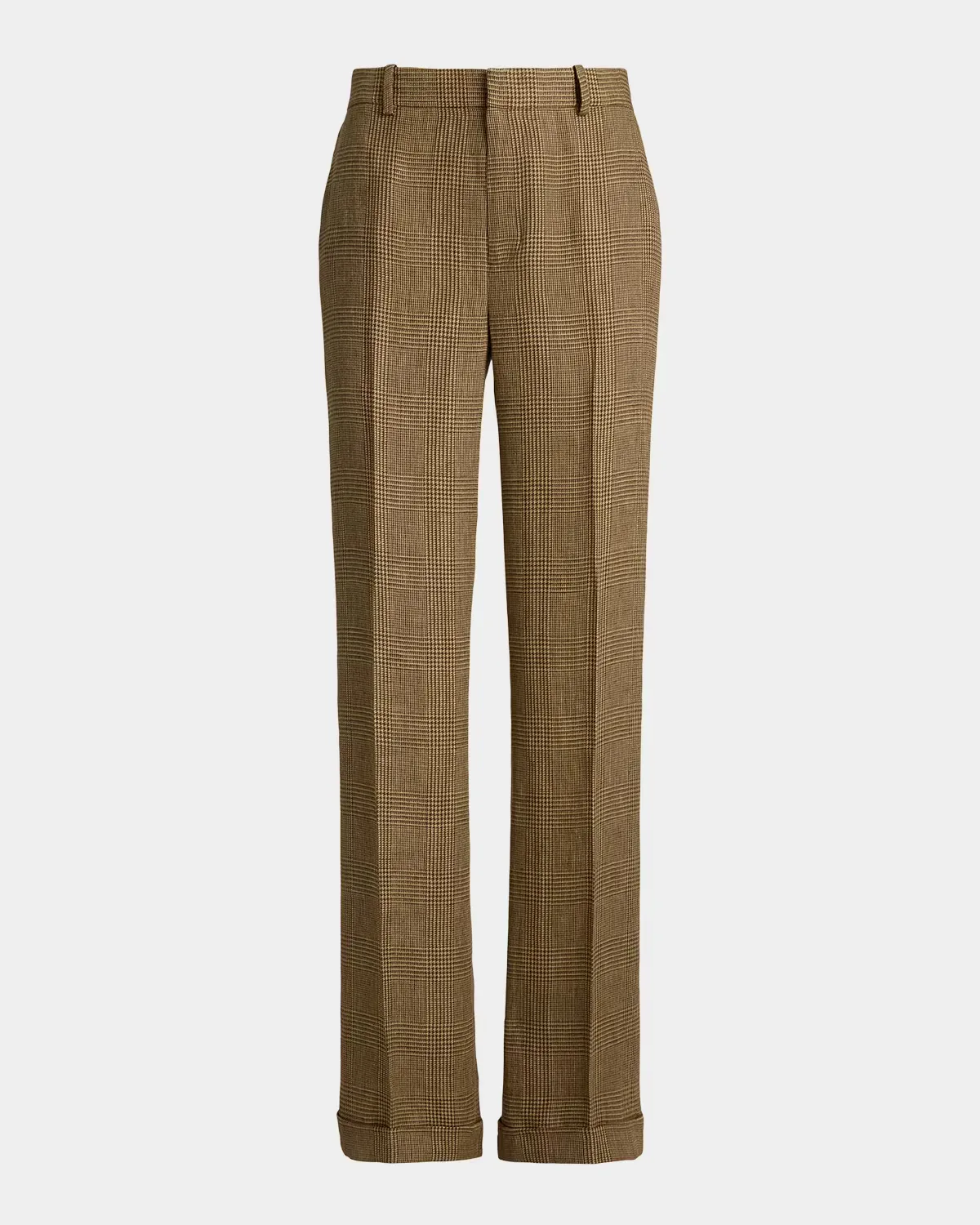 Plaid Linen Relaxed Straight Pants by Polo Ralph Lauren