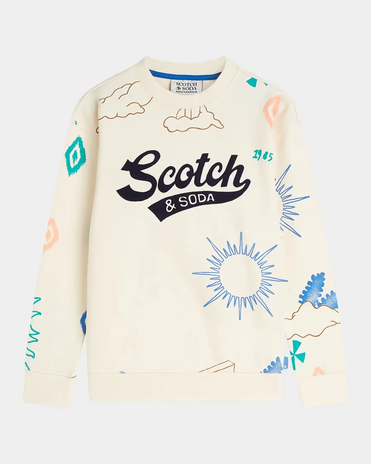 Multicolor Logo Printed Sweatshirt by Scotch & Soda