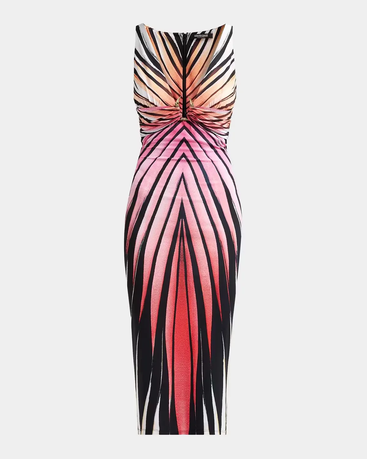 Printed V-Neck Midi Dress by Roberto Cavalli