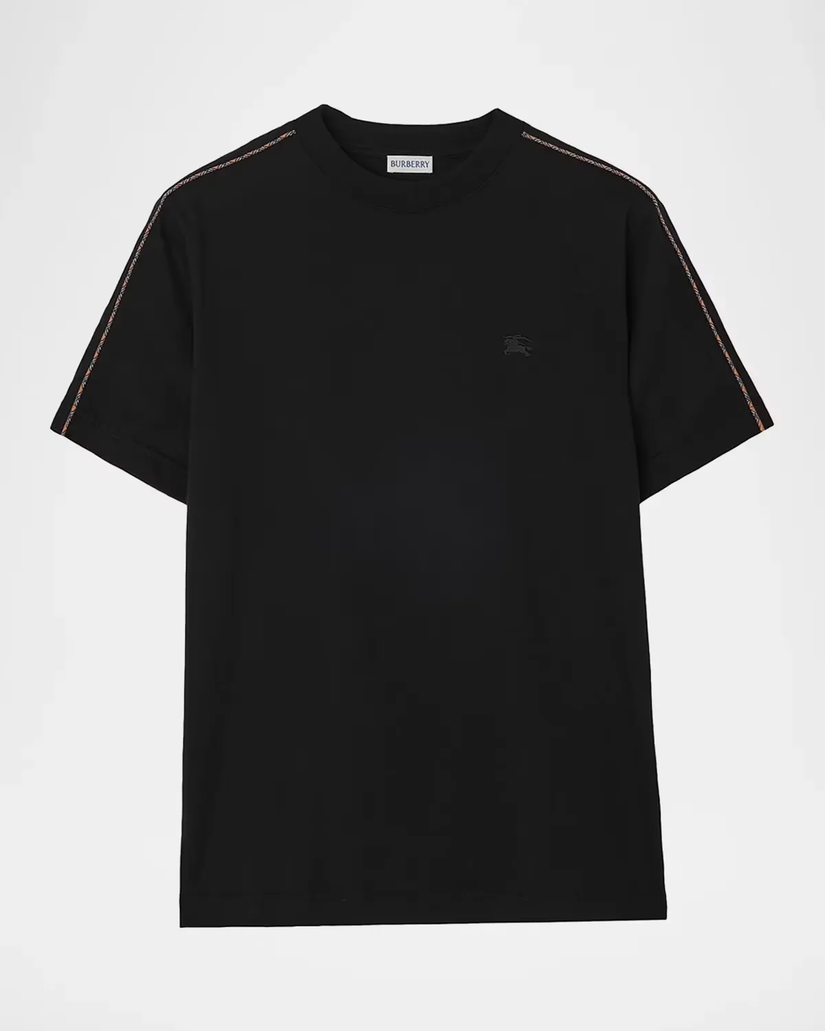 Seth Check Piping Cotton Crewneck T-Shirt by Burberry