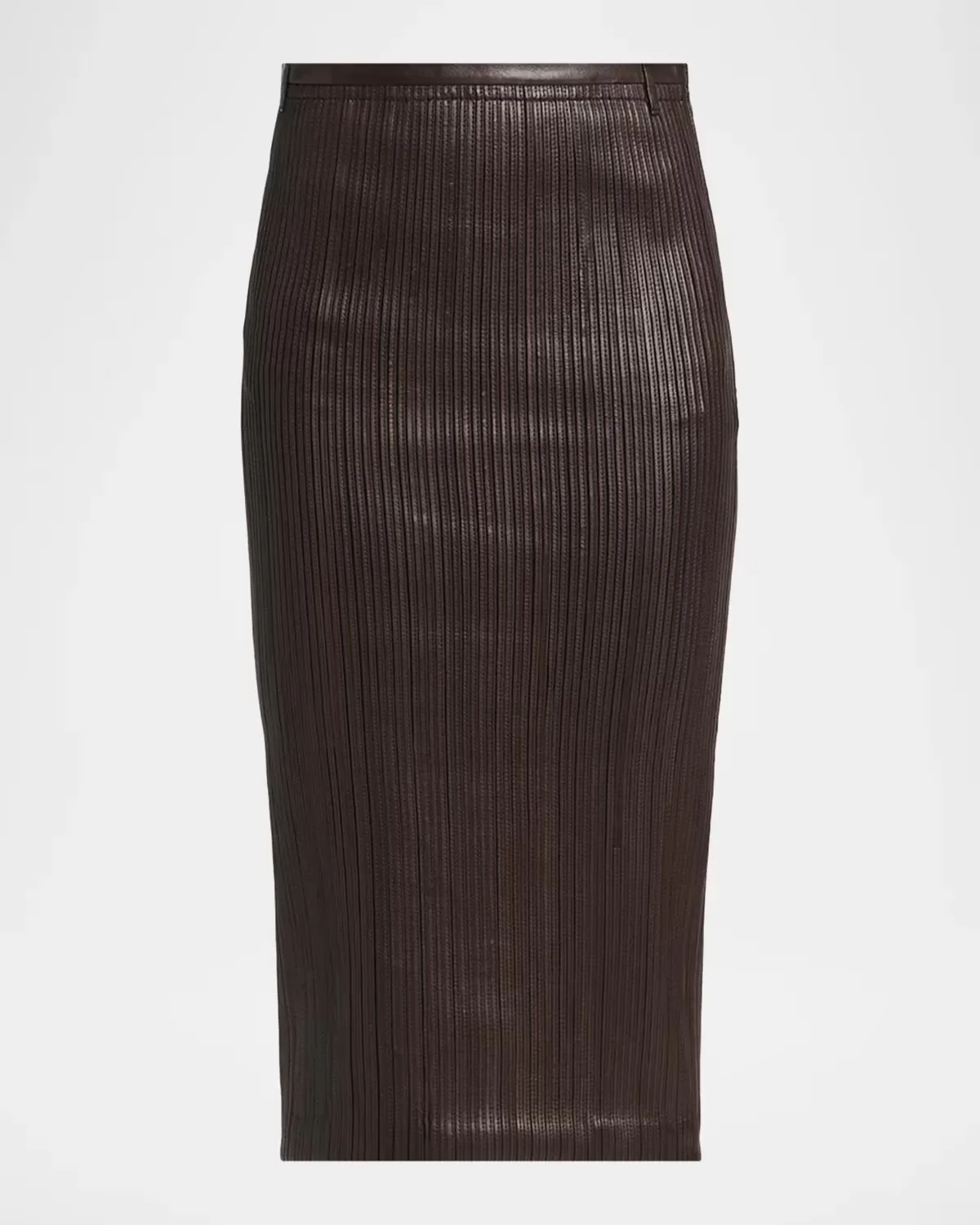 Fluted Leather Midi Skirt by Tom Ford