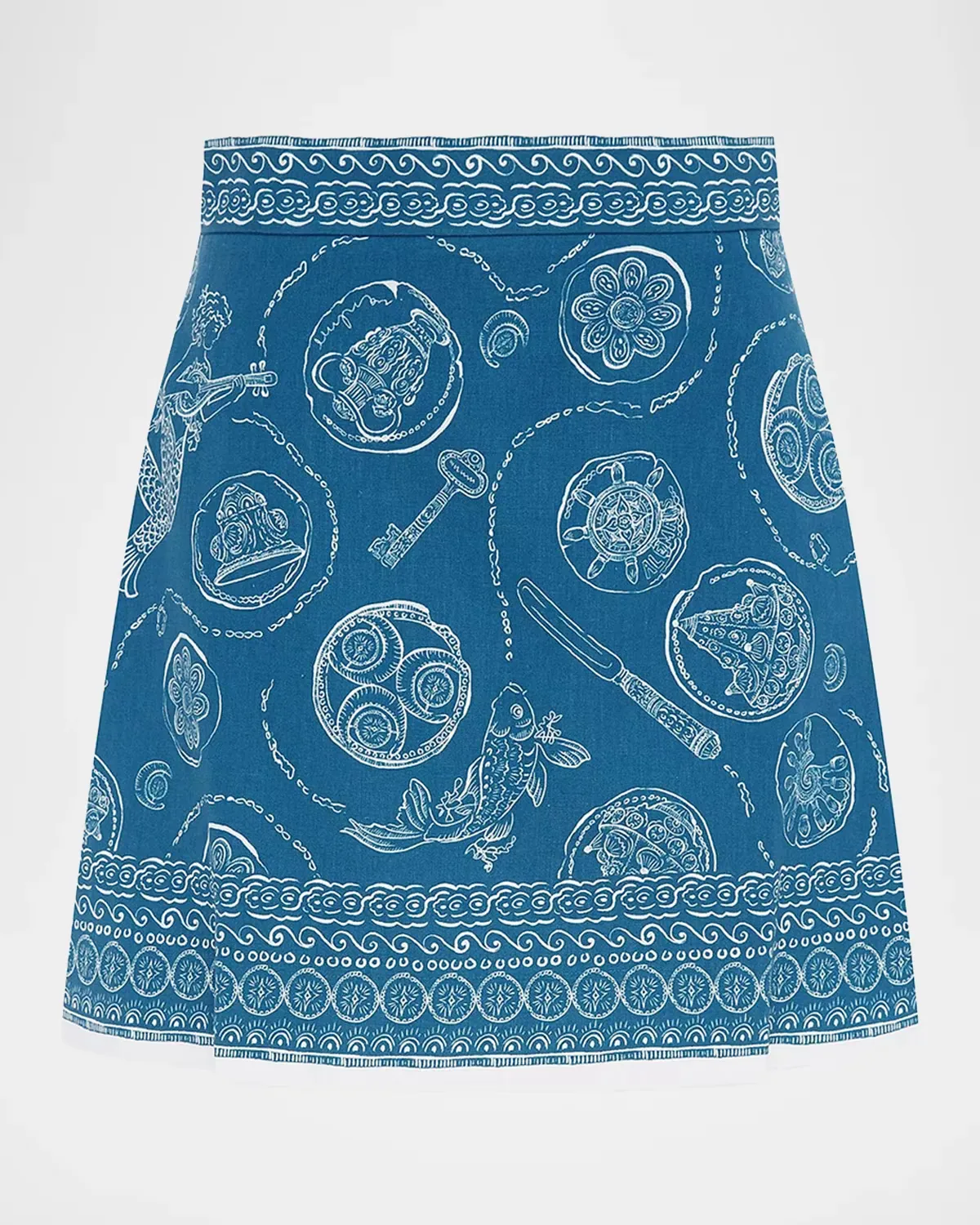 Lucky Printed Linen Mini Skirt by ALMAIS