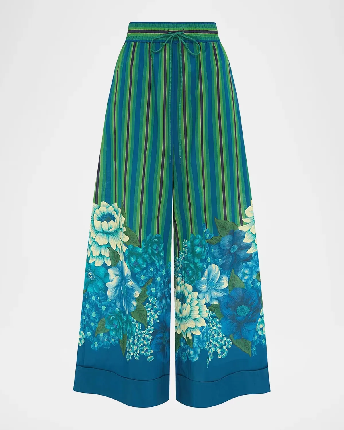 Margo Striped Floral Cuffed Pants by ALMAIS