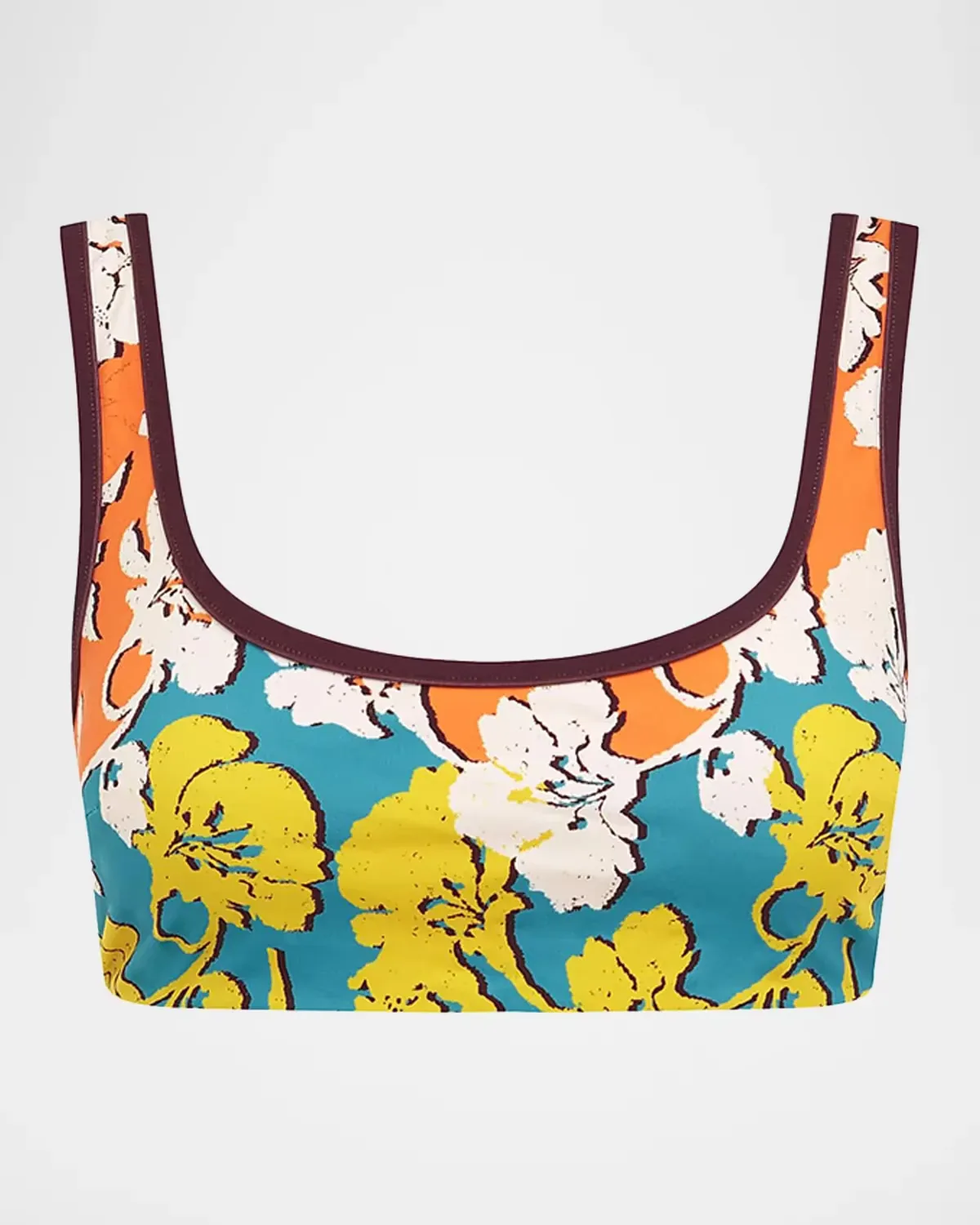 Splice Floral Scoopneck Bikini Top by ALMAIS