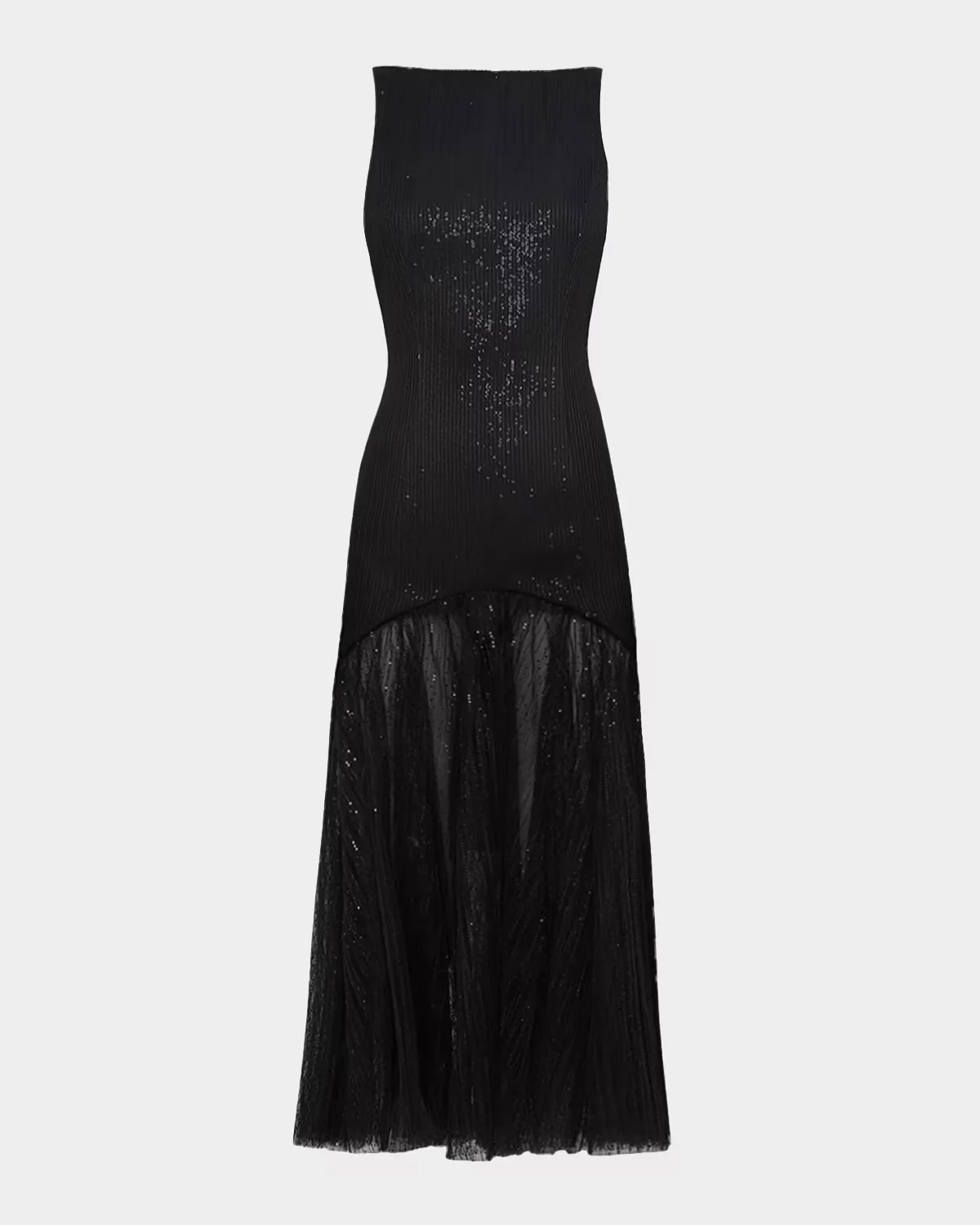 Bateau-Neck Sequined Semi-Sheer Midi Dress by Prabal Gurung