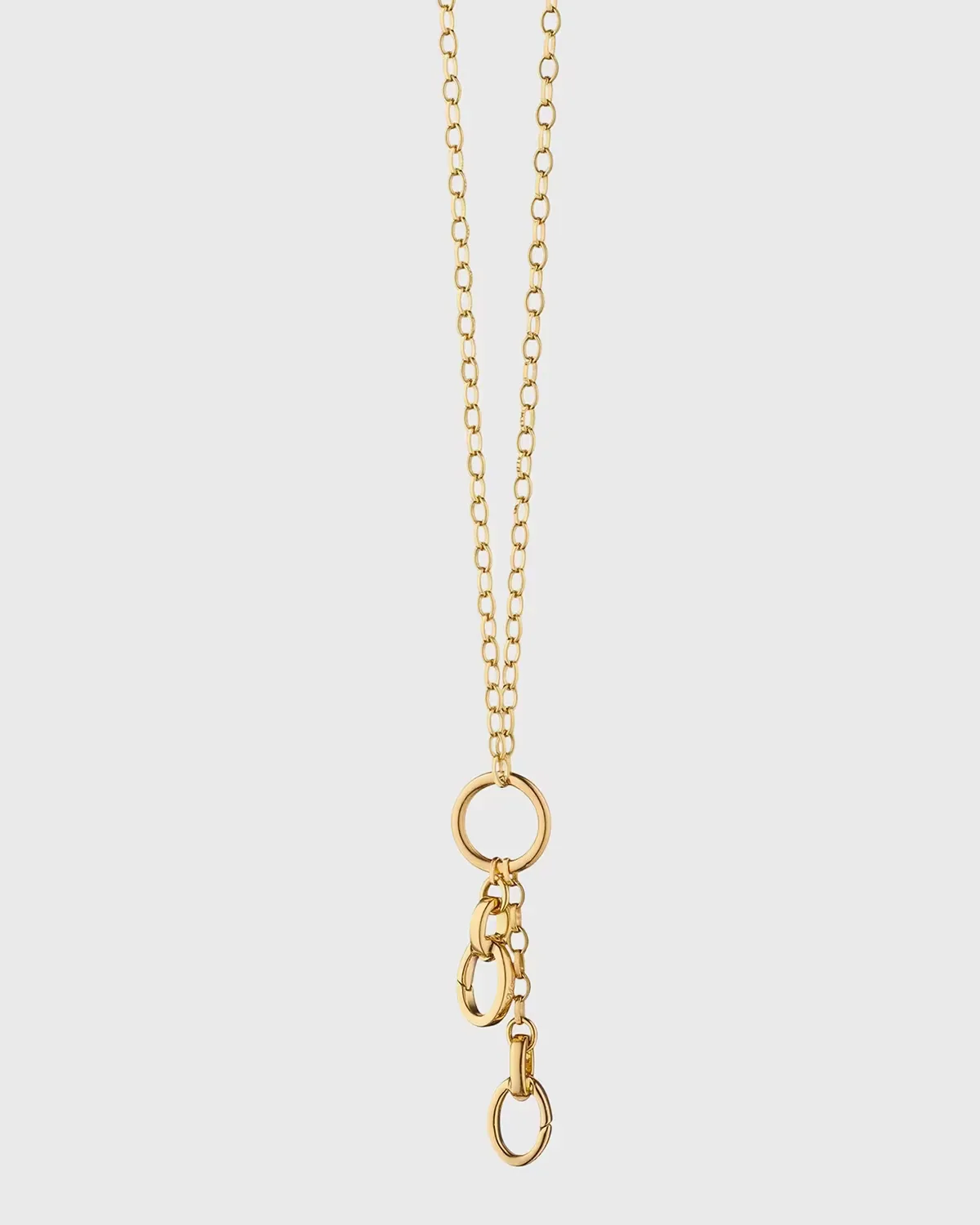 Small Link 18K Gold Charm Chain Necklace, 30L