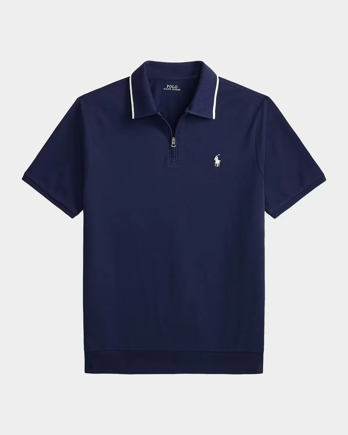 Classic-Fit Stretch Mesh Zip Polo Shirt by Polo Ralph Lauren